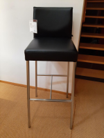 KFF - 3er-Set Barhocker Glooh 1076 Kunstleder Schwarz Gestell Aluminium - 2