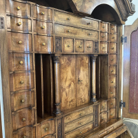 Colombo Style - Sekretär Nussbaum Wurzel Massiv Mit Ledereinlagen - 6