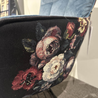 Freifrau - Sessel Marla Easy Chair High Rücken Stoff Gobelin Eden Blumenmuster Sitz Stoff Smart Arctique 05 Blau Mit Hocker - 3