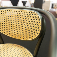 Thonet - Stuhl 210R Pure Rohrgeflecht Mit Verstärkungsgewebe Untergestell Esche Schwarz Lackiert - 11