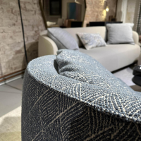 Ligne Roset - Sofa Taru Stoff G Vidar Slice Blau Beige Gestell Stahlrohr Mit Kissen - 8
