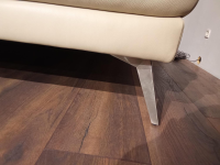Contur - Ecksofa Collina Leder L50 WP Ecru Beige Füße Metall Gebürstet Mit Sitztiefenverstellung Und Klappbaren Armlehnen - 7