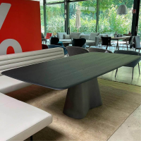 Walter Knoll - Esstisch Temno 5902 220x110 Eiche Massiv Geflammt Gestell Betonhohlkörper Inkl. Kunststoffgleiter - 4
