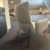 COR - Loungesessel Jalis Stoff 8300 Lichtgrau Grau 4 Fuß Drahtgestell Schwarz Pulverbeschichtet Inklusive Hocker - 2