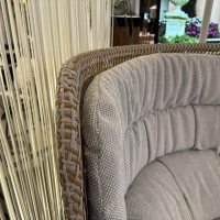 DEDON - Hochlehnsessel Seashell Grand Dedon Geflecht Oasis Grau Braun Gestell Aluminium Grau Pulverbeschichtet Mit Kissen - 6