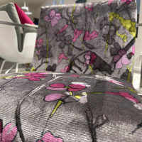 Brühl - Armchair Grace Soft fabric 8001 95 gray pink yellow frame stainless steel smooth - 4