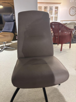Conform - 6er Set Stuhl Freetime Leder Sorrento 2554 64 Taupe Beige Grau Drehgestell Aluminium Schwarz Lackiert - 6