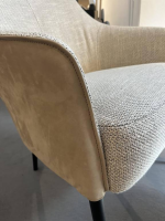 Jori - Relaxsessel Fuga Innen Stoff Boccioni 15 603 H C0200 Beige Außen Nubukleder Creme Beige Gestell Schwarz Lackiert Mit Hocker - 2