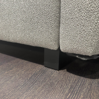 Signet - Schlafsofa Kyoto-4 Stoff F Tessin Samtgrau Füße Buche Schwarz - 7