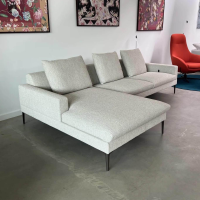 Jori - Ecksofa Tigra Landscape Stoff Monza Melange 99 Beige Füße Metall Bronze Inklusive Kopfstütze - 3