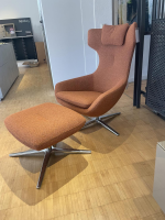 Leolux - Sessel Caruzzo 662 100 Stoff Monza 27 Rost Braun Rot Gestell Pure Aluminium Poliert Inklusive Hocker - 9