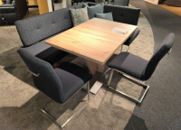 K+W - Essgruppe Step Two 343021 Bank Und Stuhl Stoff 2255 58 Marine Blau Tisch Arsian Eiche Nachbildung - 7