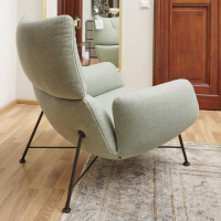 COR - Armchair Jalis Lounge Fabric 8305 Mint green Green Gray Wire frame 01 Black brown Including stool - 3
