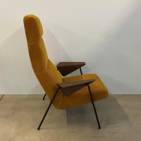 Walter Knoll - Sessel Votteler Chair 368 10 Stoff Phlox 443 Gelb Gestell Stahl Matt Schwarz Pulverbeschichtet Armlehnen Nussbaum - 6