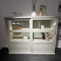 Wöstmann - Highboard WM Casa 220 Pinie Massiv Grau Soft Gebürstet Mit LED Beleuchtung - 6