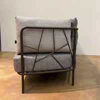 Fischer Möbel - Sofa Aura Outdoor Stoff Chartes Drizzle J348 Grau Gestell Edelstahl Dark Bronze Matt Pulverbeschichtet Inklusive Hocker - 8