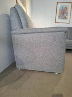 Gruber - 2er Set Sofa Bornholm Stoff Q2 200 Eisengrau Füße Aluminium Matt - 5