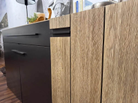 Voglauer - Sideboard Vgalvino S16 Alteiche Rustiko Schwemmgrau Lackiert Absetzung Metall Dark Galvano Anthrazit Matt - 6