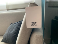 Rolf Benz - Corner sofa Cara 2020 fabric 14.162 stone gray shelf oak veneered runner steel umbra gray - 12