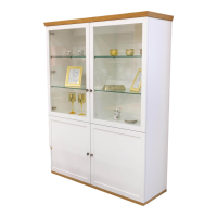 Hülsta - Highboard Vitrine Chalera Lack Reinweiß Natur Eiche - 4