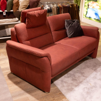 OrthoSedis - Polstergarnitur Stoff Ares Bordeaux Rot Fuß Aluminium Poliert Inklusive Kissen - 15