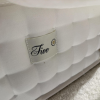 Schramm - Bett Cleo Origins Complete Stoff Maxim 2130 Wollweiß Füße Metall Weiß Getaucht Inklusive 2 Matratzen - 2