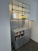 USM Haller - Vitrine Mattsilber mit Glas - 2
