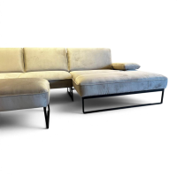 JOOP! - Ecksofa 8165 Select Stoff JOOPD26 Velours Grey Grau Metallkufen Schwarz Inklusive Hocker - 4