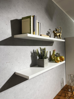 Hülsta - Wohnwand Neo Kernnussbaum Und Lack Reinweiss Mit Hinterlackiertem Glas Inklusive Beleuchtung - 10