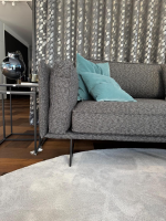 IP Design - Sofa Cube Air Fabric Mara IP1763 494 Gray Feet Metal Skid Black With Cushions - 7