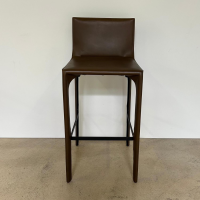 Walter Knoll - Barhocker Saddle Chair 1248 Leder Paco 1423 Sienna Braun Fußstütze Stahl Schwarz Mit Kunststoffgleitern - 2