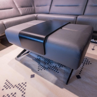 Stressless - Ecksofa Stella mit Hocker Leder Batick Grau Metallfüße Schwarz - 14