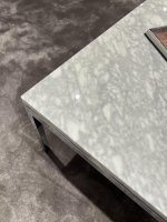 Knoll International - Couchtisch Florence Marmor Statuarietto Gestell Metall Verchromt - 6