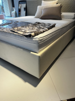 RÖWA - Doppelbett Someo Gestell Stoff Soft Basic RM766 Beige Kopfteil Stoff Pure Origami RM779 Grau - 4