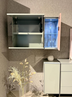 Hülsta - Sideboard Fonis green lacquer pink metal frame structured lacquer anthracite - 2