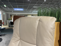 Stressless - Sessel Mayfair M Leder Batick Mole Beige Gestell Metall 40 Alu Poliert Fuß Signature Holz Eiche Mit Hocker - 8