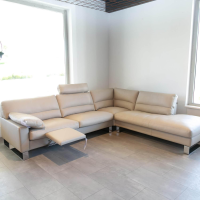 Erpo - Ecksofa Esparo 400 Bezug Leder I 43.210 Creme Kufen 8 HG Mit Kopfstütze Und Armlehnkissen - 6