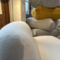 Ligne Roset - Sessel Pukka Stoff Capa Ecru Beige Füße Kunststoff Inklusive Hocker Groß - 7