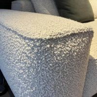 Minotti - Sofa Yves Wave Stoff Orion Sabbia Sand Beige Gestell Metall Black Coffee Braun Inkl. Hocker - 3