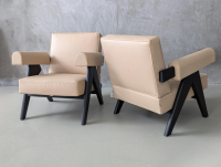 Cassina - Sessel Capitol Complex Armchair Leder Z Natur Beige Gestell Eiche Schwarz Gebeizt - 2