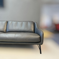 IP Design - Sofa Flow Lounge Leder Space Schiefer Gestell Metall Schwarz Matt - 5
