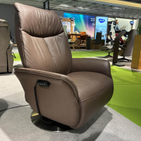 himolla - TV-Sessel 4550 IL Easy Swing Leder Longrustikal 24 Kokos Braun Tellerfuß Edelstahloptik Anthrazit - 6