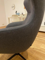 Signet - Sessel Jester Stoff Lana Anthrazit Gestell Metall Schwarz Pulverbeschichtet Mit Memory Funktion Inklusive Hocker - 2