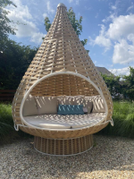 DEDON - Gartenlounger Nestrest Faser Geflochten Natural Beige Braun Inklusive Kissen - 6