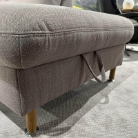 Polipol - Ecksofa Larus Stoff Fabiola Desert Grau Creme Gestell Stahl Füße Holz Lackiert Inklusive Elektrischer Liegefunktion 2 Kopfstützen Und 2 Kissen - 17