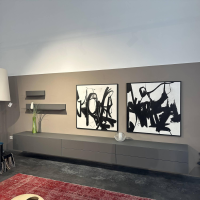 Contur - Sideboard 3900 Glattlack 411 Onyxgrau Abdeckplatte Glas Gefrostet Inklusive L Board Und Design Painting - 4