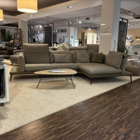 Comfort Republic - Ecksofa Elena Stoff AL Jazz Lime 400 Grau Grün Metallfüße Rund Schwarz Mit Klappbaren Armlehnen Inklusive Kissen - 6