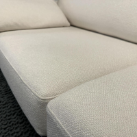 Bielefelder Werkstätten - Sofa Spirit BW155-3006 Stoff Mara Weiß Metallfuß Schwarz Matt mit Rückenbügel und Kissen - 6