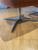 Leolux - Sessel Caruzzo 662 100 Stoff Monza 27 Rost Braun Rot Gestell Pure Aluminium Poliert Inklusive Hocker - 7
