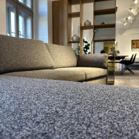 Brühl - Polstergruppe Stoff 4403 95 Anthrazit Grau Gestell Metall Schwebend Rund Schwarz Armteil Abklappbar - 4